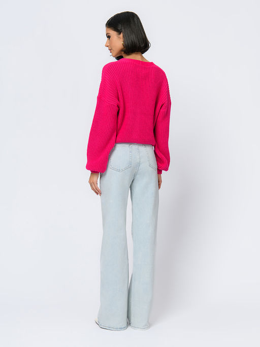 Кардиган цвета фуксии на пуговицах - 1001dress фото 4