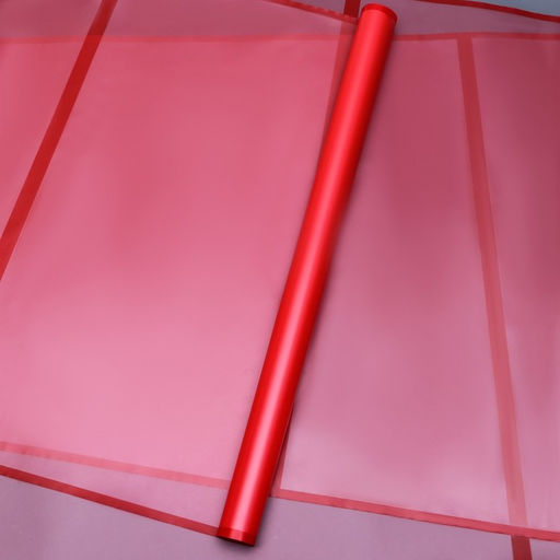 Пленка для цветов и букетов, красная полоса, матовый, 58 см×10 м