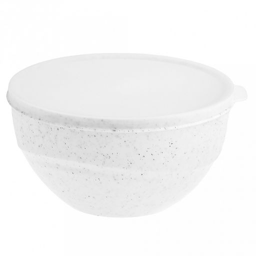 Салатник пластмассовый "Granite" 2л, 20х19,4х10,5см, с крышкой, белый (Россия)