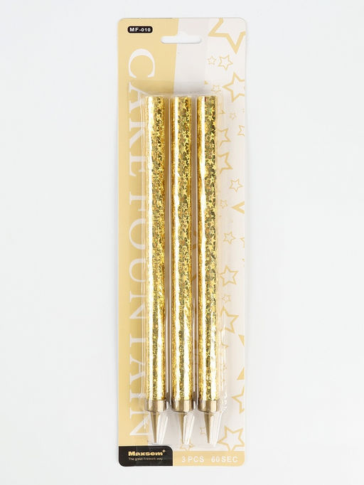 Свечи фонтаны в торт «Золотые искры», 3 шт., 20 см, горение 50 сек.