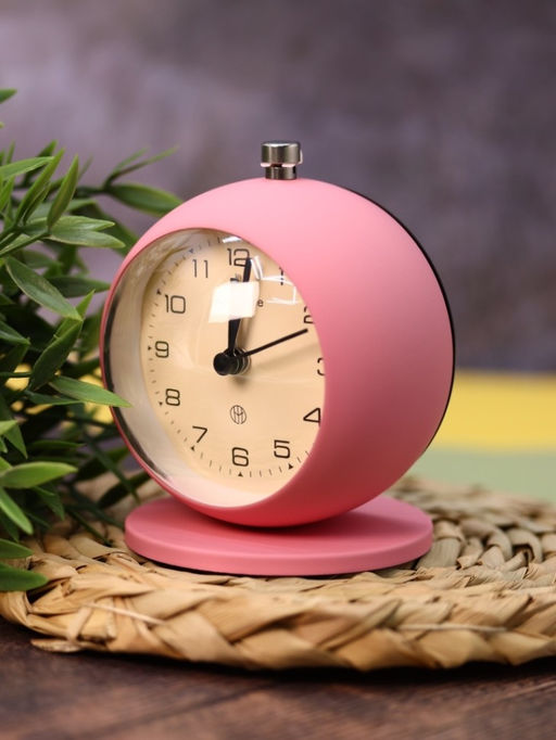 Часы-будильник Clock UFO, pink (12х10,1 см)