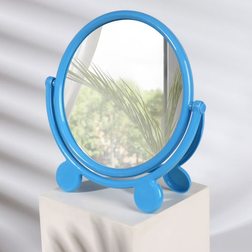 Зеркало настольное, с рамкой для фото, d=23.5 см, (d=17.5 см), МИКС