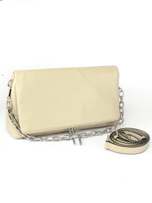 Сумка женская натуральная кожа GU 2033-0019, 1отд+карм/перег, плечевой ремень, бежевый SALE 259852