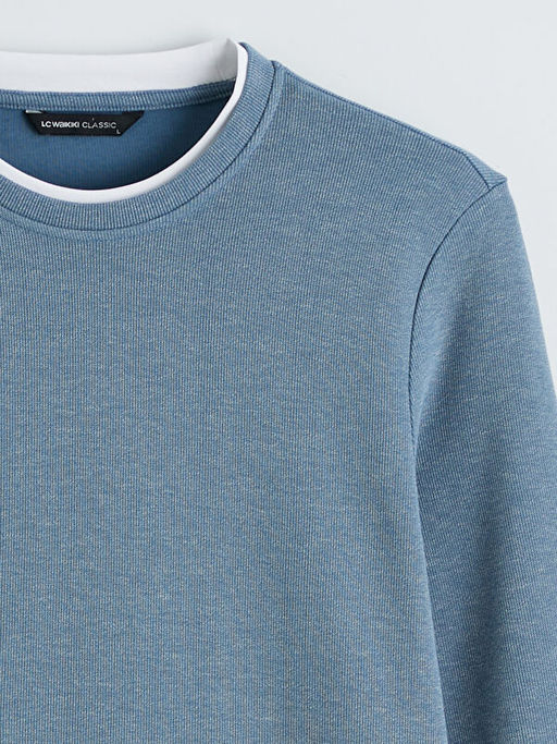 Bisiklet Yaka Erkek Sweatshirt