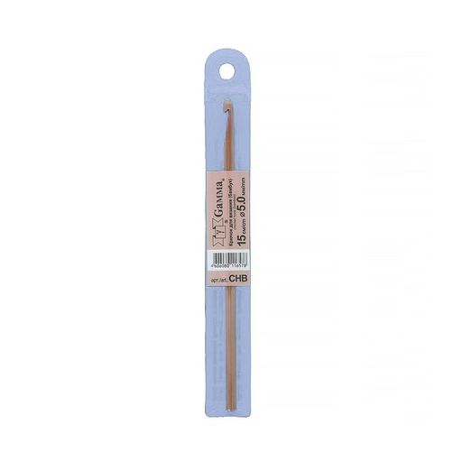 Для вязания Gamma CHB крючок бамбук d 5.0 мм 15 см в чехле