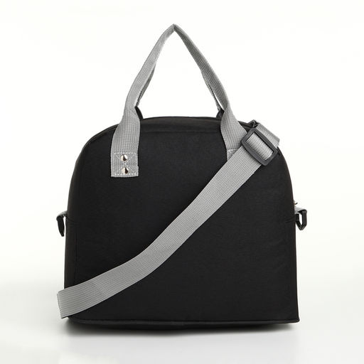 Термосумка на молнии, объём 7,8л, наружный карман, цвет чёрный