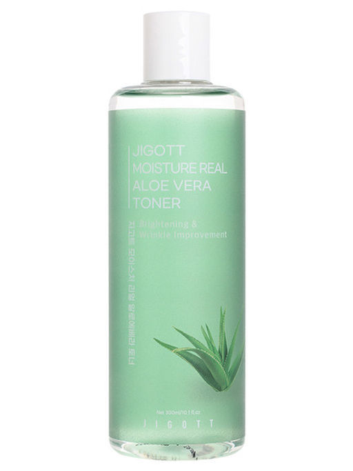 Тонер с экстрактом алоэ вера увлажняющий JIGOTT Moisture Real Aloe Vera Toner, 300ml