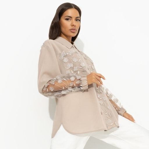 Рубашка нарядная Смелое решение (beige) - Charutti фото 4