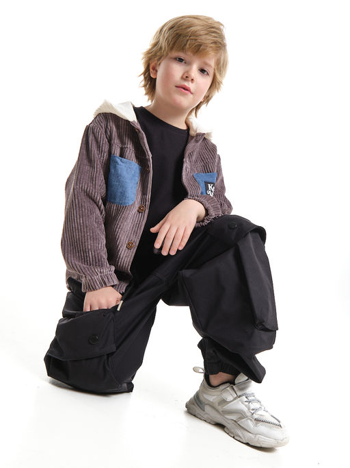 Рубашка вельветовая UD 8012 коричневый - Mini maxi фото 5