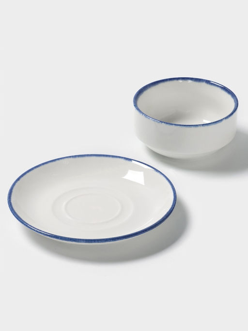 Бульонница с блюдцем Magistro Blue Lagoon, 300 мл, фарфор, белая  фото 4