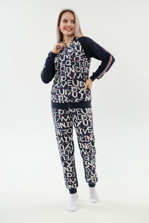 Костюм женский из футера 2-хн джемпер и брюки SportLand буквы - Амадэль фото 2