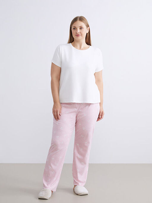 Beli Lastikli Fiyonk Desenli Kad?n Pijama Alt?