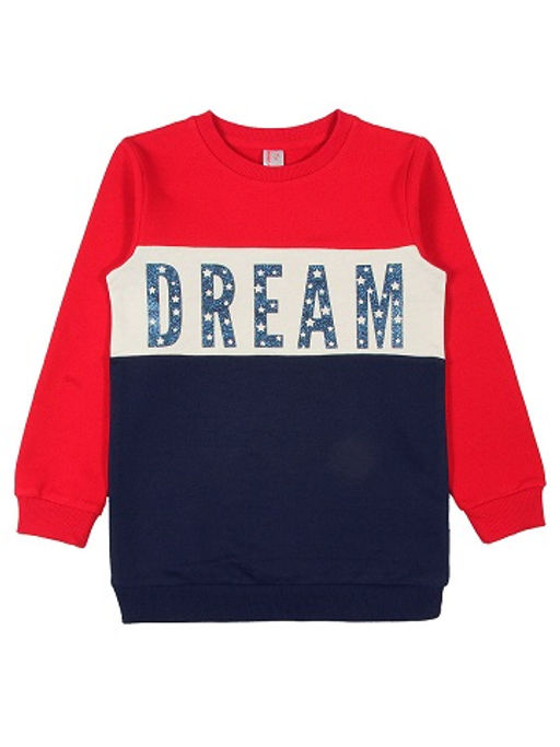 CRB wear/CWK 62265 Платье типа туника для девочки, красный-темно-синий/Ex.Cherubino  фото 3