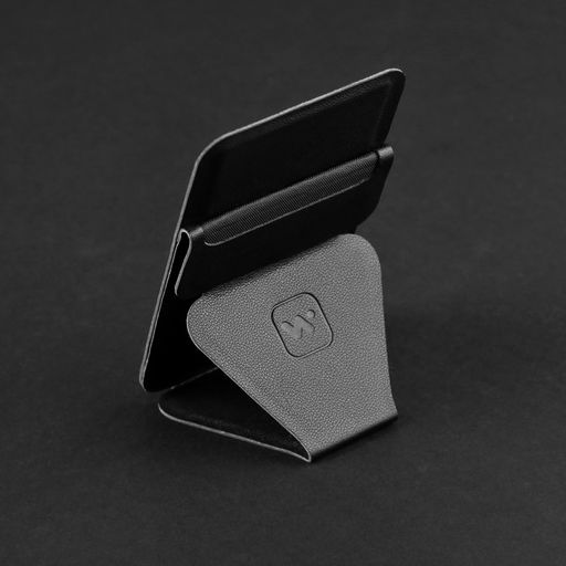 Магнитный кошелёк-подставка Windigo, поддержка Magsafe, для iPhone 12/13/14/15, графитовый чёрный  фото 8
