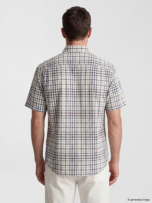 Regular Fit Ekose Poplin Erkek G?mlek