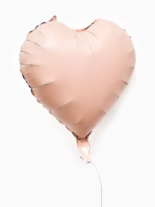 Цена за 2 шт. Воздушные шары фольгированные 17" "Сердце" цвет розовый сатин, набор 5 штук