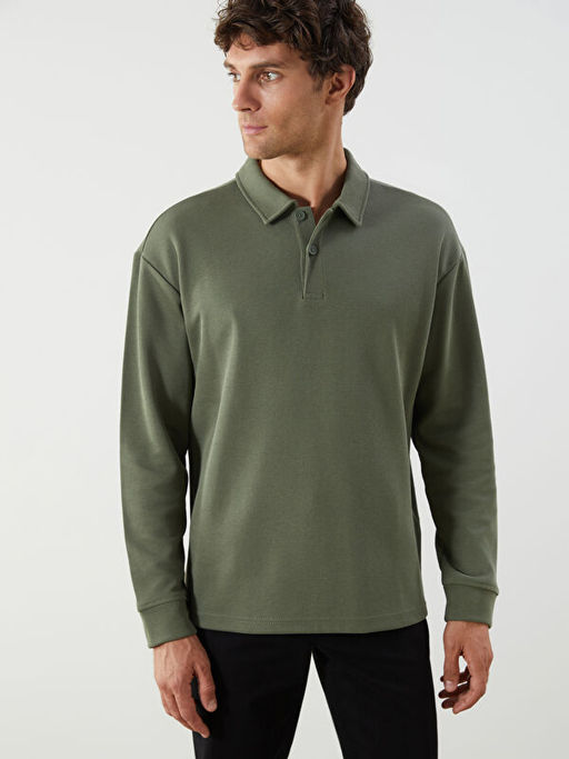 Polo Yaka Erkek Sweatshirt