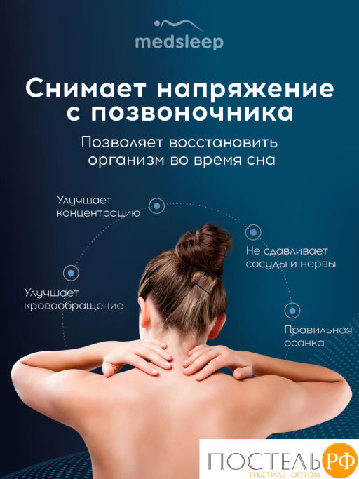 Подушка анатомическая MedSleep МЕМОРИ ЭРГО КУЛ плстр/пенополиуретан, бел  фото 4