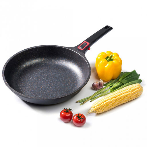 Сковорода с антипригарным покрытием д28см "Минерал", h6см, s2мм, дно д20,3см, s4,8мм, литой алюминий, съемная бакелитовая ручка, "TalleR" (Китай) Подходит для всех видов плит, включая индукционную.