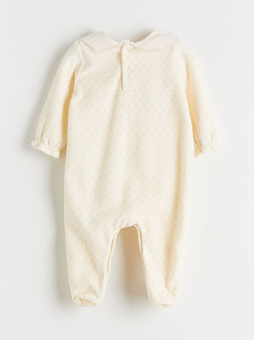 Bebe Yaka K?z Bebek Kadife Tulum