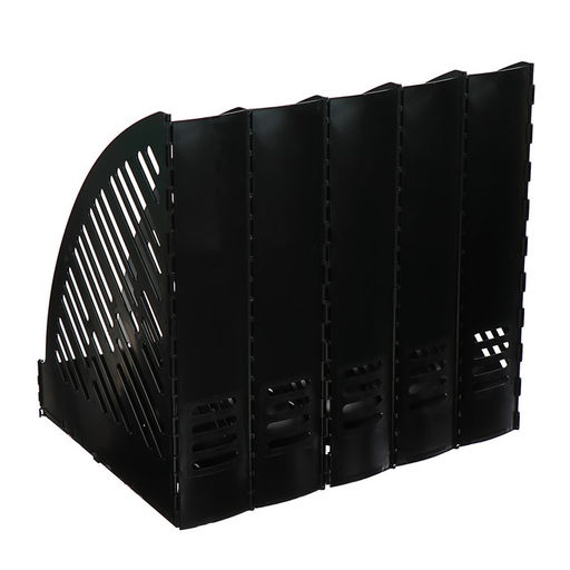 Лоток для бумаг А4, вертикальный, 5 отделений, чёрный