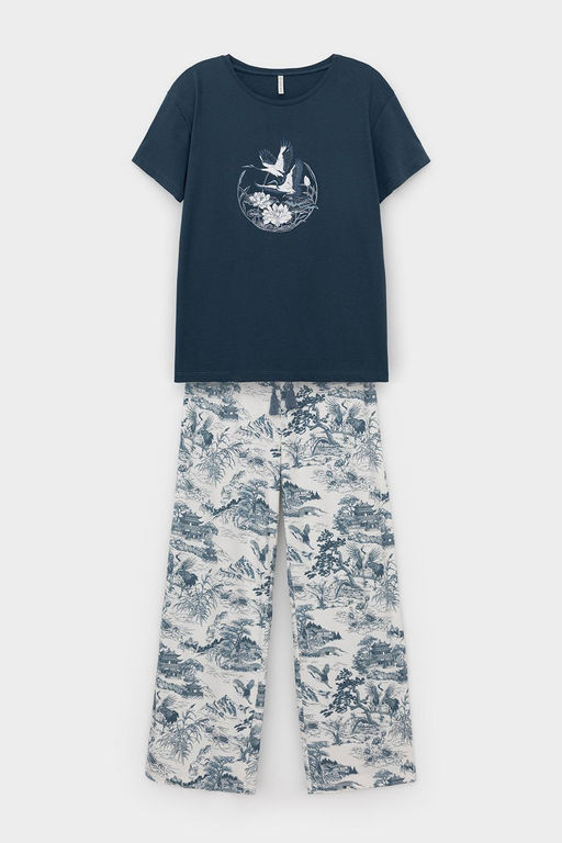 Е 20186/синий орион,японский сад пижама жен - Very neat фото 2