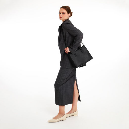 Сумка женская TEXTURA, тоут, средний размер, цвет чёрный  фото 8