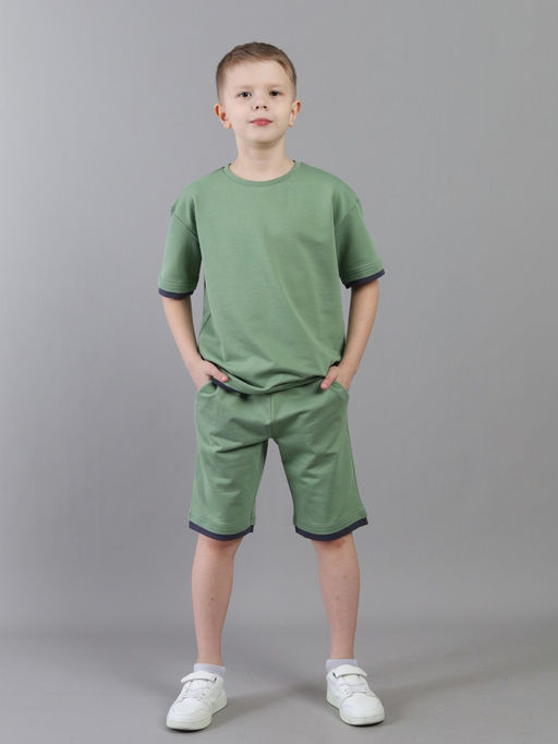 CRB wear / CSJB 90306-35K Комплект для мальчика (футболка, шорты),хаки/Ex.Cherubino