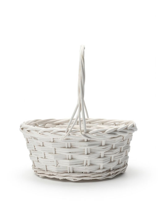 Корзина плетёная для хранения Lata, с ручкой, лоза, белая, набор 2 шт.