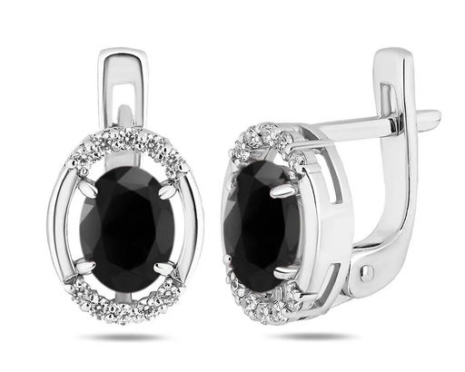 Серьги, сапфир корунд, Ю-СГ200М50