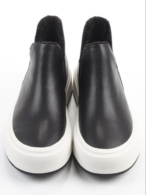 01-XKL24-068R BLACK Ботинки демисезонные женские (натуральная кожа, байка)