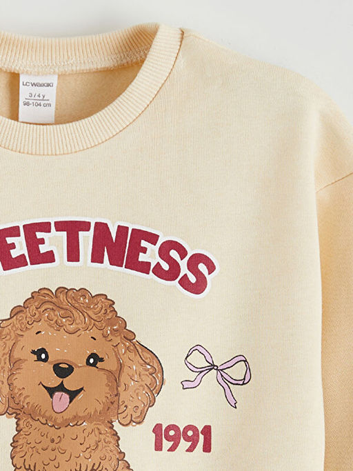 Bisiklet Yaka K?z ?ocuk Kal?n Sweatshirt 2li