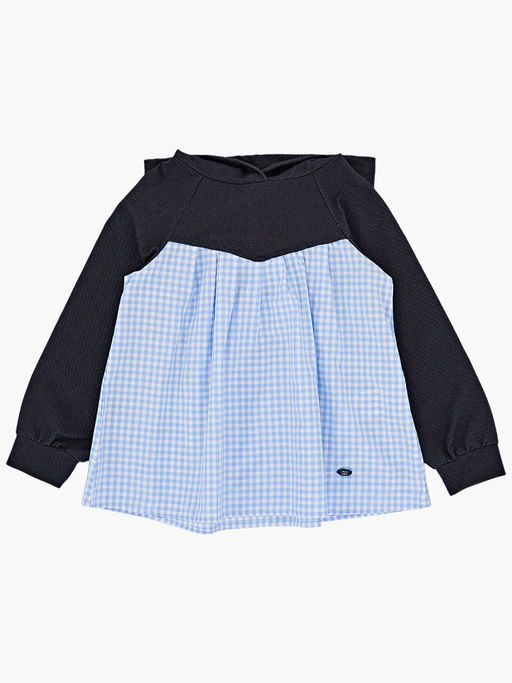 Джемпер для девочки UD 6259 т.джинс/клетка - Mini maxi фото 4