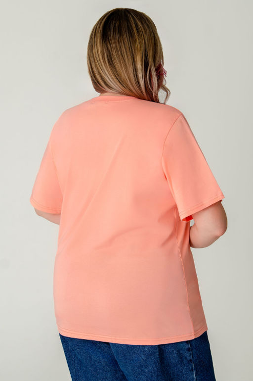 Арт. 3-1153 Футболка женская 50-58 (5 шт) Цвет:лососевый - Калинка фото 6