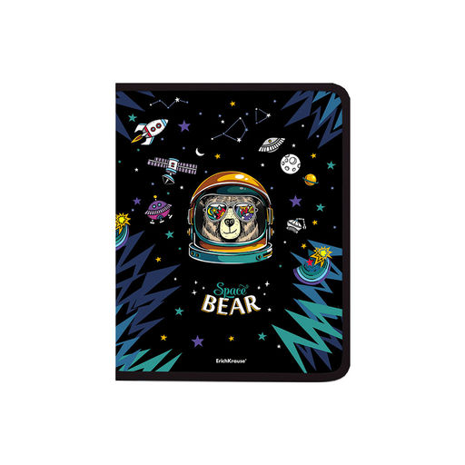 Цена за 4 шт. Папка для тетрадей на молнии пластиковая ErichKrause® Space Bear, A4+ (в пакете по 4 шт.)  фото 2