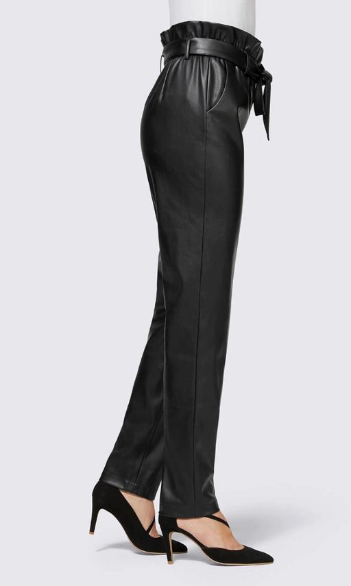Кожаные брюки, черные