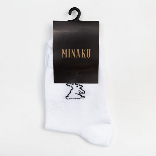 Цена за 4 шт. Носки женские MINAKU «Зайчик», цвет белый, размер 36-37 (23 см)