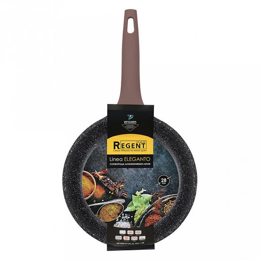 Сковорода с антипригарным покрытием Eleganto д28см, h2,95см, s1,8мм, дно s5мм, литой алюминий, многослойное антипригарное покрытию Pfluon, бакелитовая ручка с покрытием soft-touch, Regent (Китай) Подходит для всех видов плит, включая индукционн - Домашняя мода фото 5