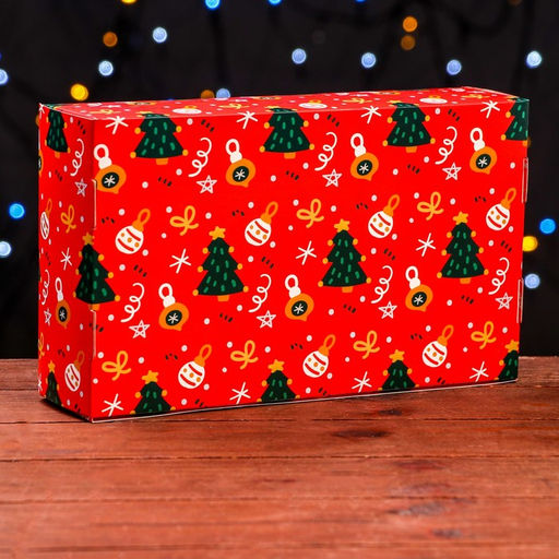 Коробка под 5 эклеров с вкладышами «С Новым годом!», 25×15×6.5 см, кондитерская упаковка