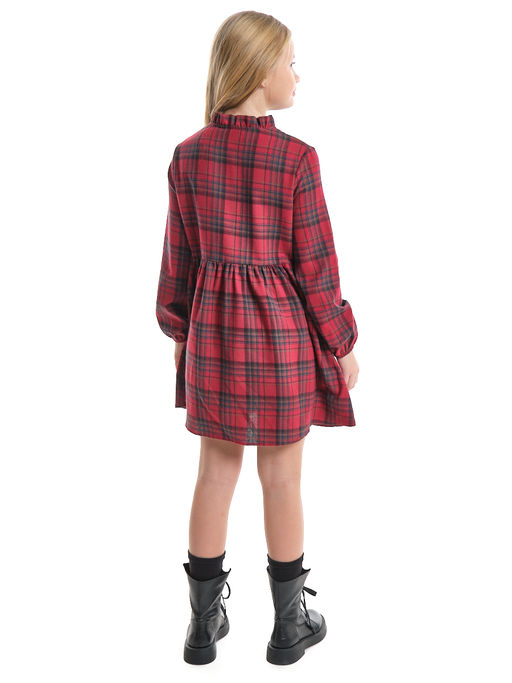 Платье для девочки нарядное детское праздничное UD 8077 красная клетка - Mini maxi фото 7