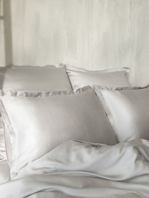 Простыня на резинке 2-спальная SL Home Tencel, 160×200+30 см, тенсель, светло-серая