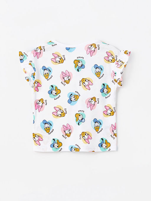Bisiklet Yaka Daisy Duck Bask?l? K?z Bebek Ti??rt - Waikiki фото 2