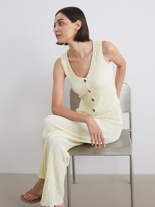 V Yaka Dokulu Kad?n Yelek