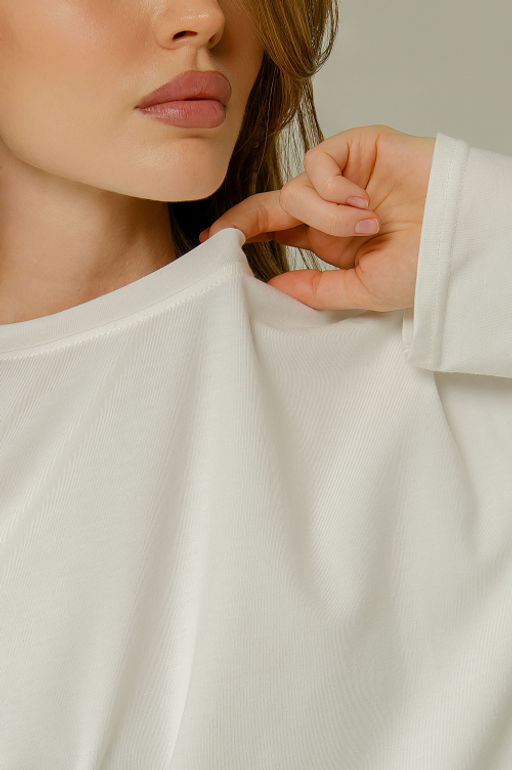 Арт. 12701/2 Лонгслив оверсайз 42-52 (6 шт) Цвет:молочный - Калинка фото 7