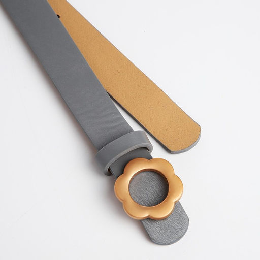 Ремень детский, ширина 2.3 см, пряжка гвоздик, серый