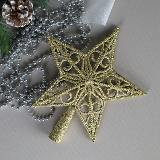 Верхушка на елку Звезда 19*22 см / SF2023-161 /уп 200/золото - Галеонтрейд фото 2