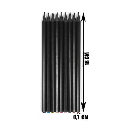 Цена за 90 шт. Карандаш чернографитный твёрдость НВ, корпус чёрный, заточенный, со стразой из акрила, МИКС