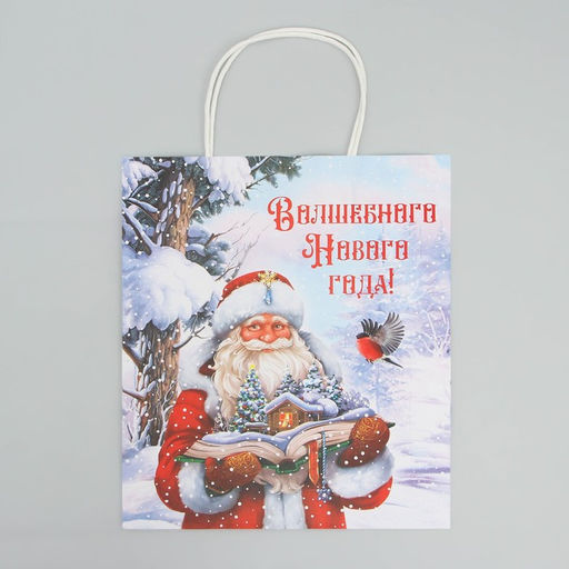 Пакет крафтовый Волшебного Нового года, 22 25 12 см - Доступные радости фото 4