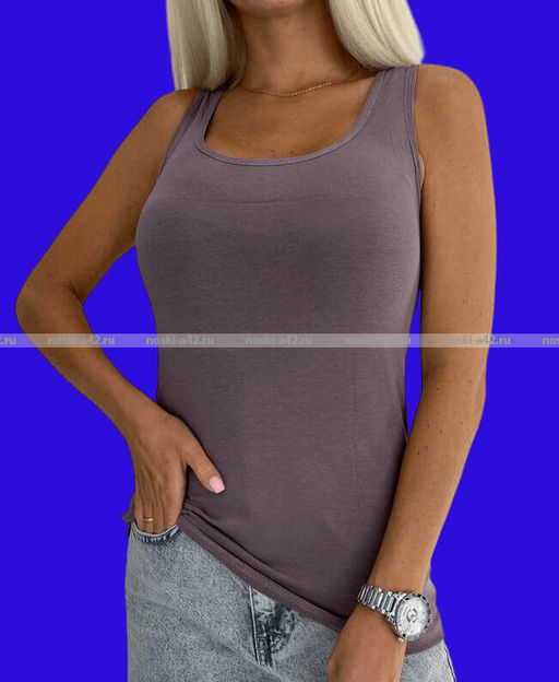 Цена за 1 шт. Майки женские Miss Emma Турция однотонные арт. 121 КАПУЧИНО