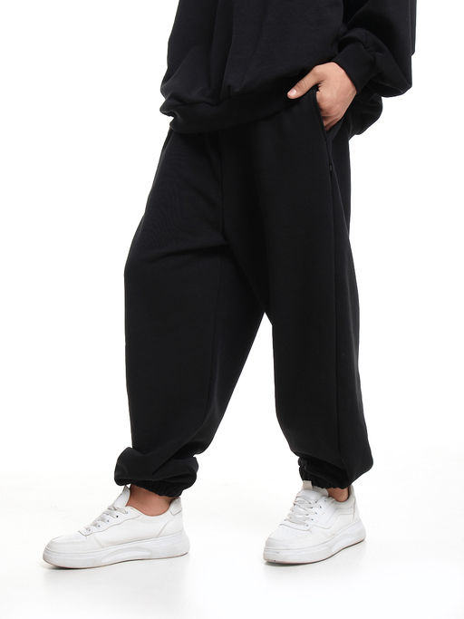 Спортивные штаны без начеса джоггеры 22-5692 черный - Mini maxi фото 8